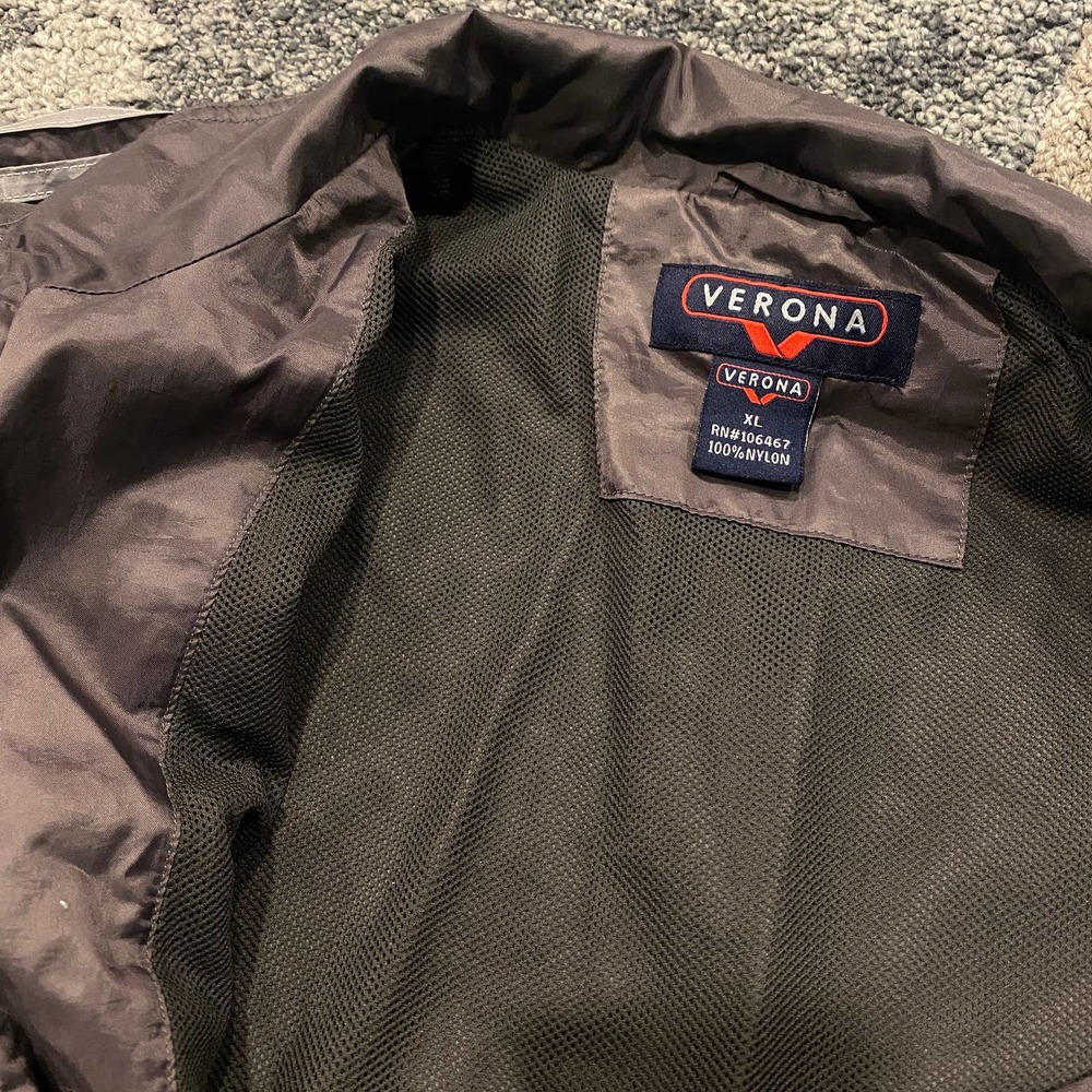 Verona Windbreaker Full Zip Gray Jacket Men's XL - Picture 6 of 7
